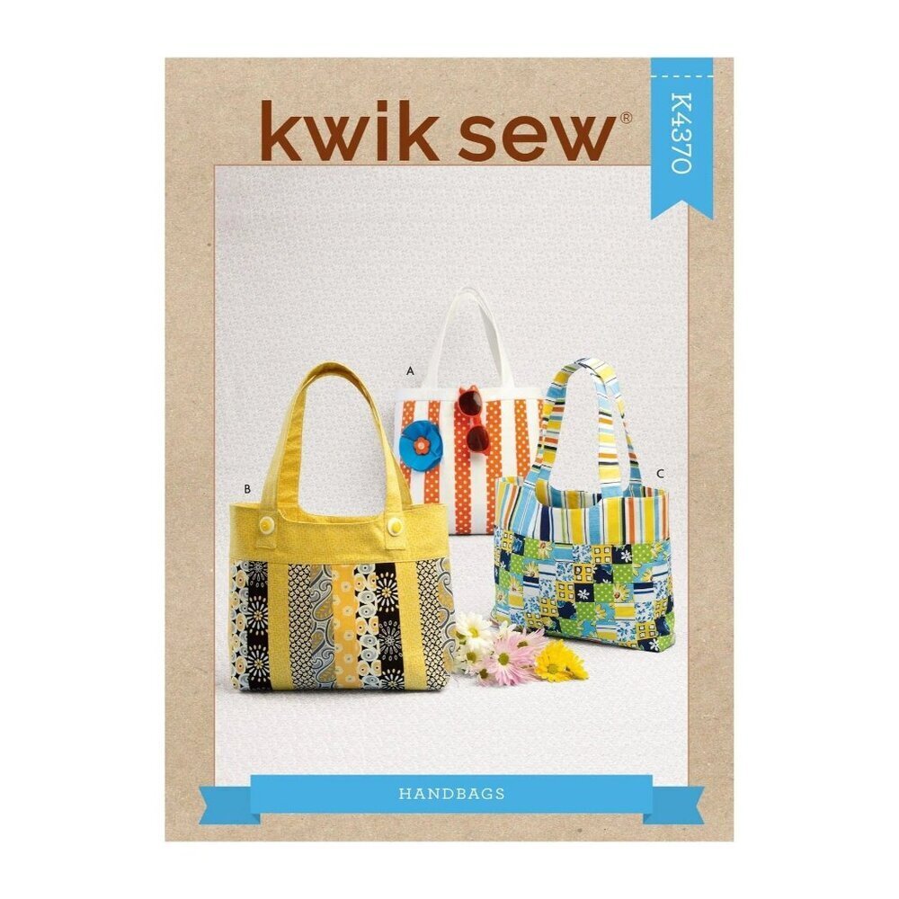 Kwik Sew Sewing Pattern 4370‎ Handbags Totes Purses